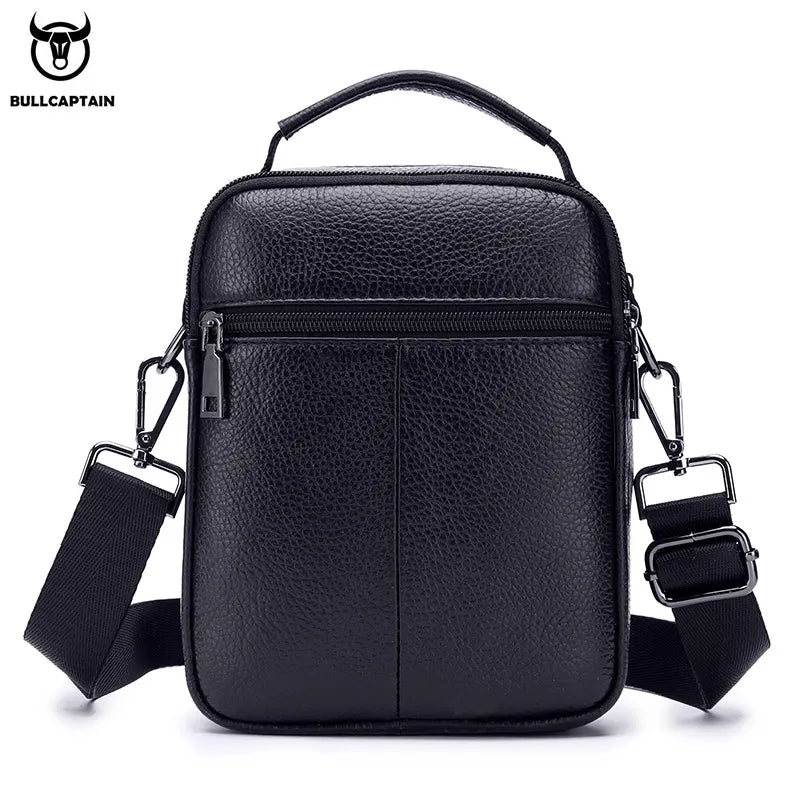 BULLCAPTAIN  New Men Bag Genuine Leather Man Brand Crossbody Shoulder Bag Small Business Bags Male Messenger Leather Bags