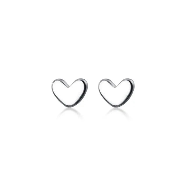 WANTME Trendy Minimalist Real 100% 925 Sterling Silver Mini Small Love Heart Stud Earrings for Women Student Teen Jewelry Gift