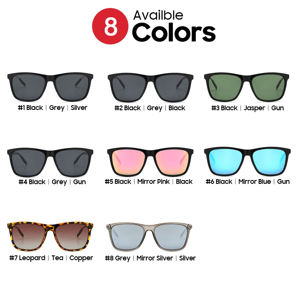 VIVIBEE Luxury Square Polarized Sunglasses Men Driving Blue Mirror Lens Classic Unisex Sun Glasses 2025 Trends Women Shades