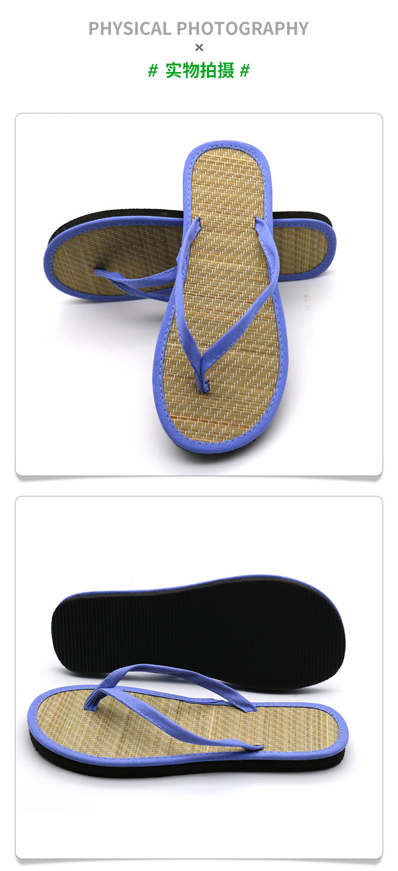 Summer Women Flat Flip-flops Slippers Comfortable Non-slip Sandals Bamboo Rattan Flip Flop Home Bathroom Fashion Slippers