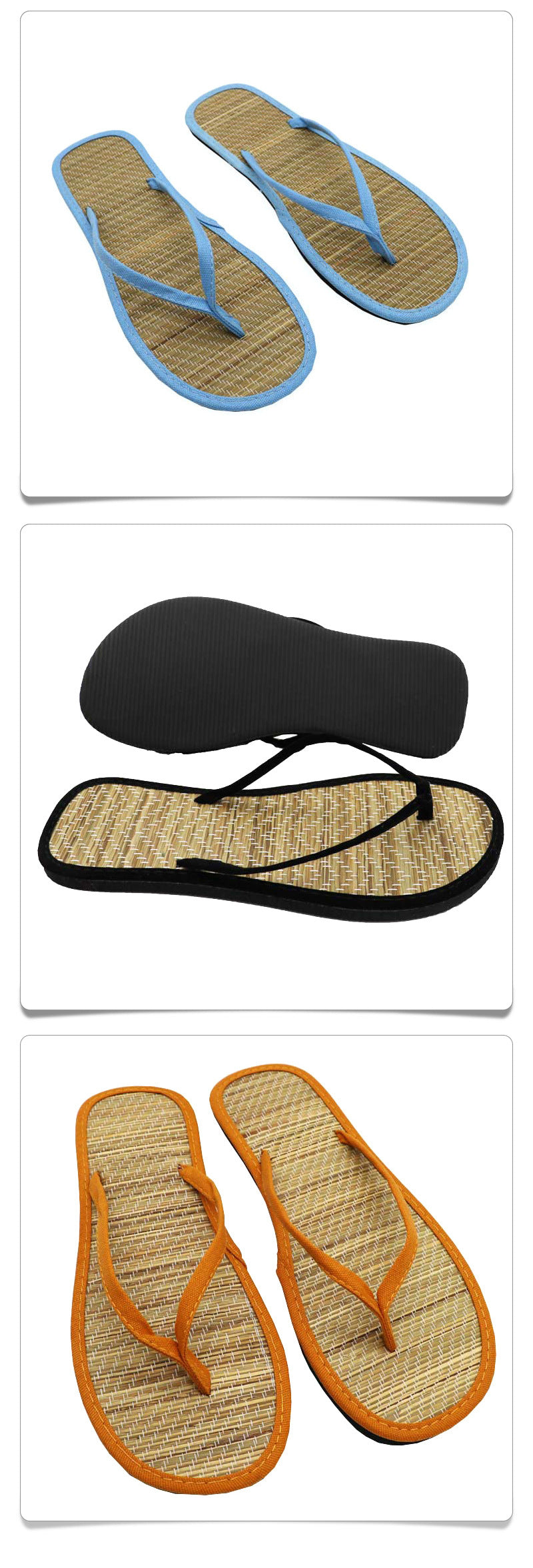 Summer Women Flat Flip-flops Slippers Comfortable Non-slip Sandals Bamboo Rattan Flip Flop Home Bathroom Fashion Slippers