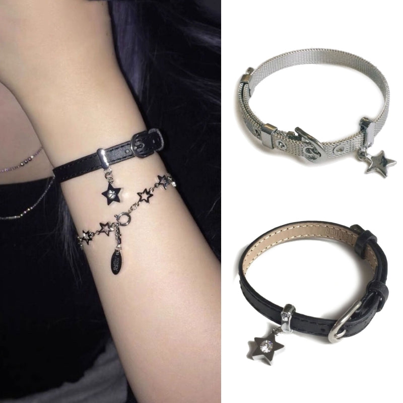 Star Pendant Bracelets Belt Style Bracelets Adjustable Pendant Bracelets  Steel Material Star Chain Bracelets