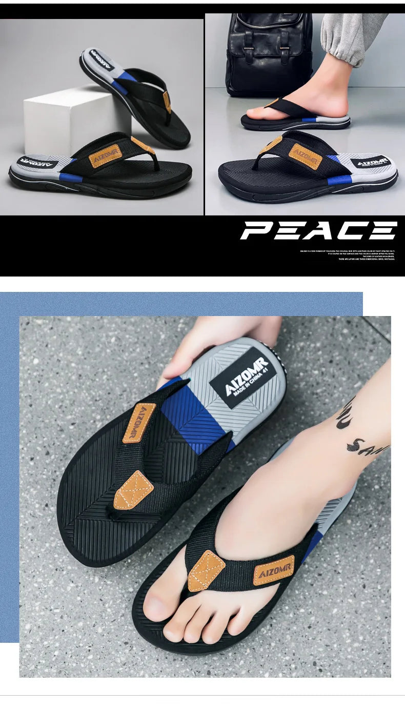 New Summer Sandals Shoes  Men Flip Flops High Quality Beach Sandals Non-slip Casual Shoes Man Slippers Sandalias