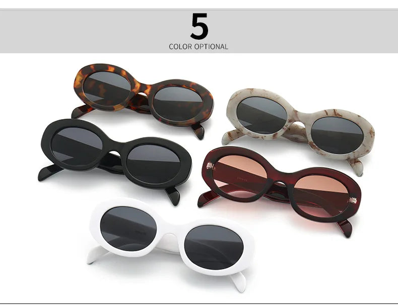 Vintage Small Oval Sunglasses Women Luxury Brand Designer Black Female Sun Glasses Shades Classic Gafas De Sol Mujer