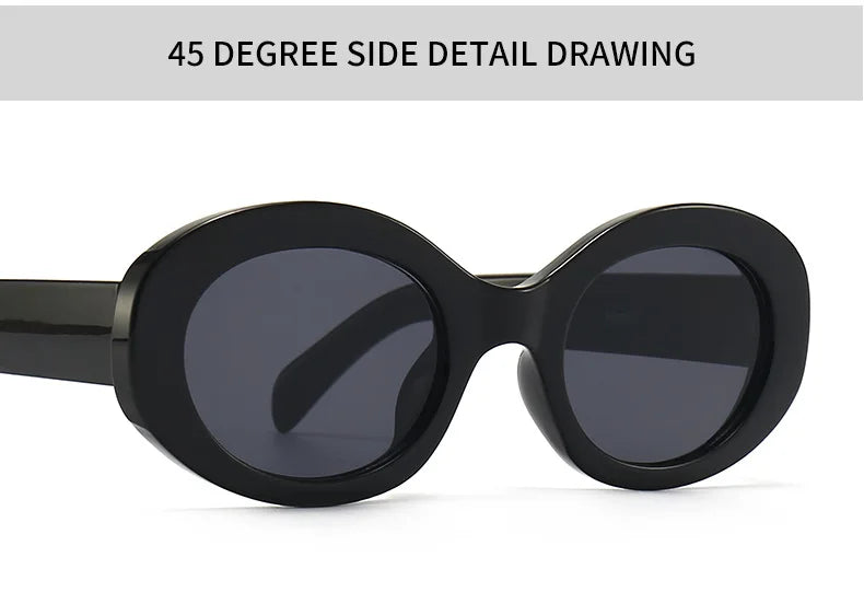 Vintage Small Oval Sunglasses Women Luxury Brand Designer Black Female Sun Glasses Shades Classic Gafas De Sol Mujer