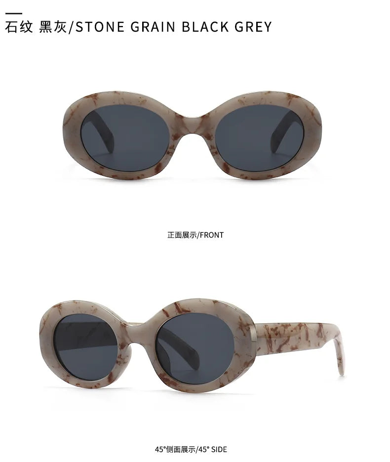 Vintage Small Oval Sunglasses Women Luxury Brand Designer Black Female Sun Glasses Shades Classic Gafas De Sol Mujer