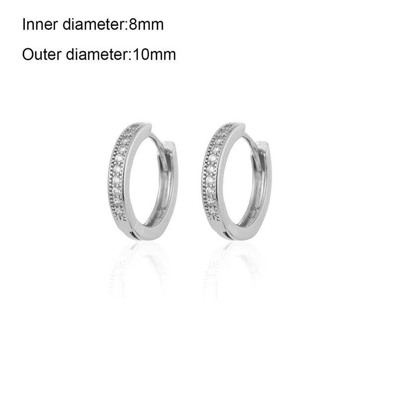 CRMYA Gold Silver Filled 16mm 14mm 12mm Flower Higgle Earring CZ Zircon Hoop Earrings For Women Girls Jewelry Wholesale