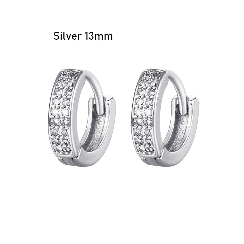 CRMYA Gold Silver Filled 16mm 14mm 12mm Flower Higgle Earring CZ Zircon Hoop Earrings For Women Girls Jewelry Wholesale