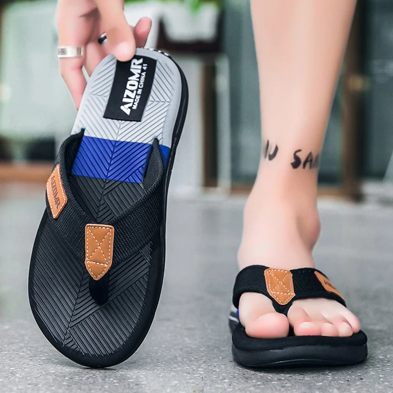 New Summer Sandals Shoes  Men Flip Flops High Quality Beach Sandals Non-slip Casual Shoes Man Slippers Sandalias