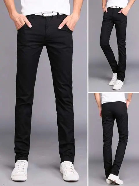 Casual Pants Men Spring Summer Trouser Business Office Men's Clothing Trends Luxury Brands Pants Buttons Solid Cargo Pants New