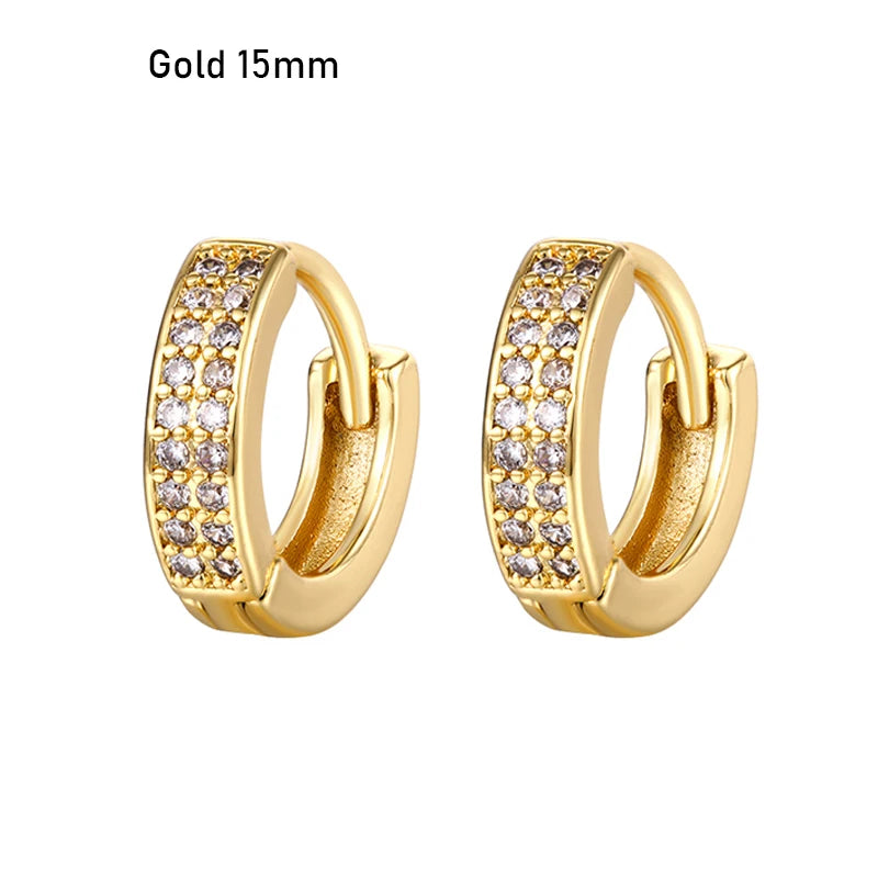 CRMYA Gold Silver Filled 16mm 14mm 12mm Flower Higgle Earring CZ Zircon Hoop Earrings For Women Girls Jewelry Wholesale