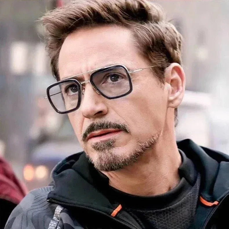 Tony Stark Sunglasses Iron Man Sun Glasses Vintage Square Metal Frames