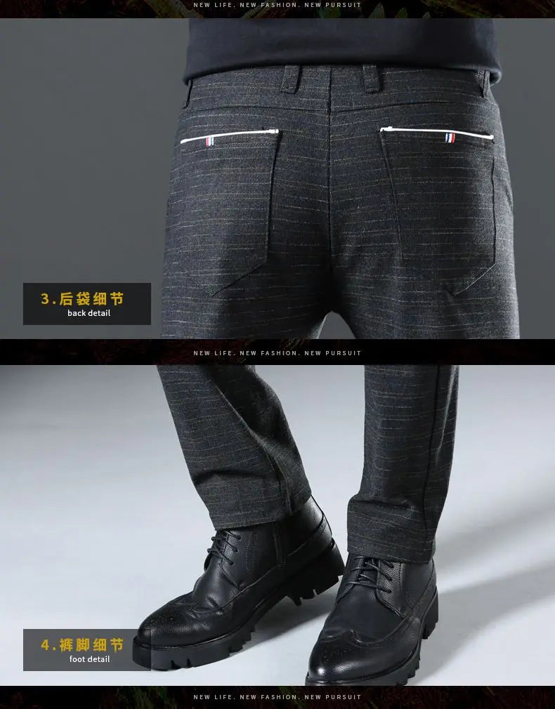 Casual Pants Men Spring Summer Trouser Business Office Men's Clothing Trends Luxury Brands Pants Buttons Solid Cargo Pants New