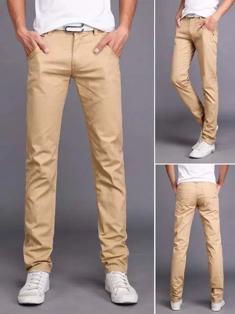 Casual Pants Men Spring Summer Trouser Business Office Men's Clothing Trends Luxury Brands Pants Buttons Solid Cargo Pants New