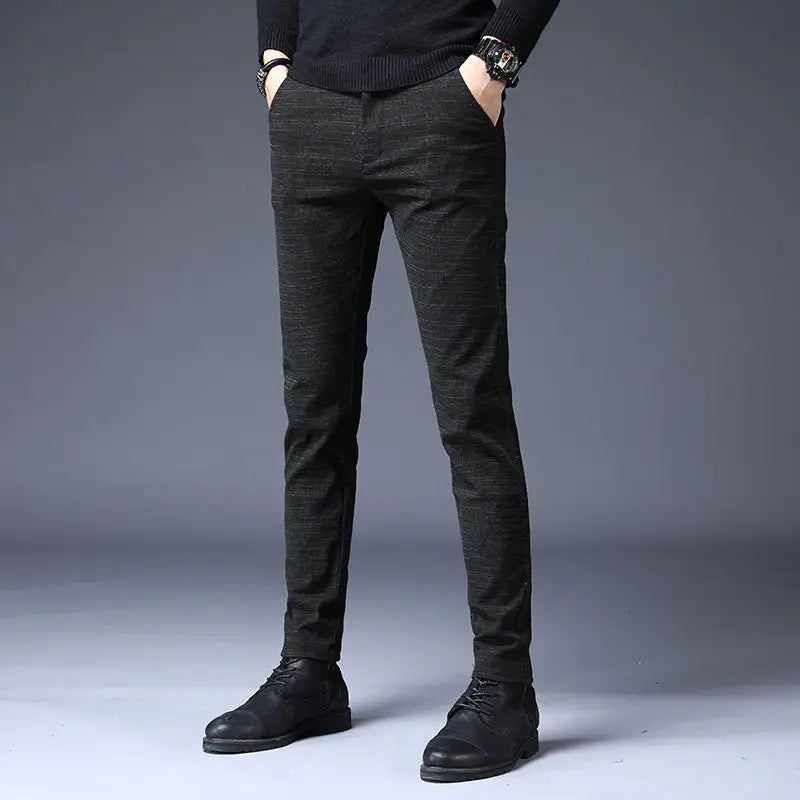 Casual Pants Men Spring Summer Trouser Business Office Men's Clothing Trends Luxury Brands Pants Buttons Solid Cargo Pants New