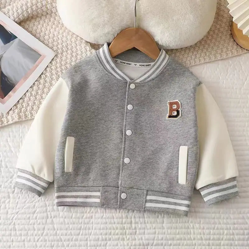 Boys Girls Baseball Coat Baby Letter Jacket Spring Autumn New Clothes Girls Fashion Casual Sports Outerwear 12M-12 Years Old