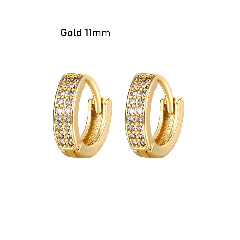 CRMYA Gold Silver Filled 16mm 14mm 12mm Flower Higgle Earring CZ Zircon Hoop Earrings For Women Girls Jewelry Wholesale