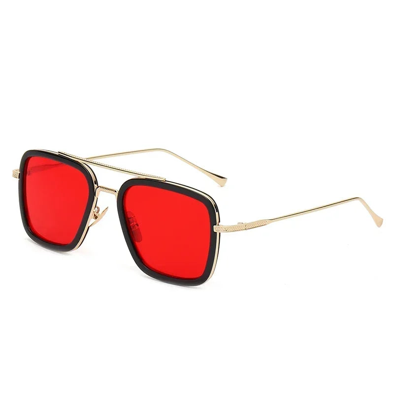 Tony Stark Sunglasses Iron Man Sun Glasses Vintage Square Metal Frames