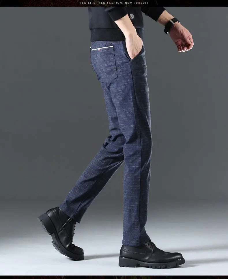 Casual Pants Men Spring Summer Trouser Business Office Men's Clothing Trends Luxury Brands Pants Buttons Solid Cargo Pants New