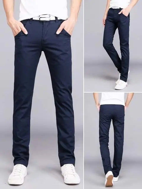 Casual Pants Men Spring Summer Trouser Business Office Men's Clothing Trends Luxury Brands Pants Buttons Solid Cargo Pants New