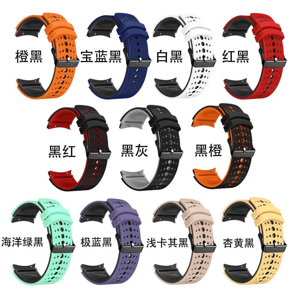 No Gap Silicone Strap for Samsung Galaxy Watch  6/5/4 44mm 40mm 6/4 Classic 47mm 46mm Breathable Band Watch 5 Pro 45mm 4 Classic