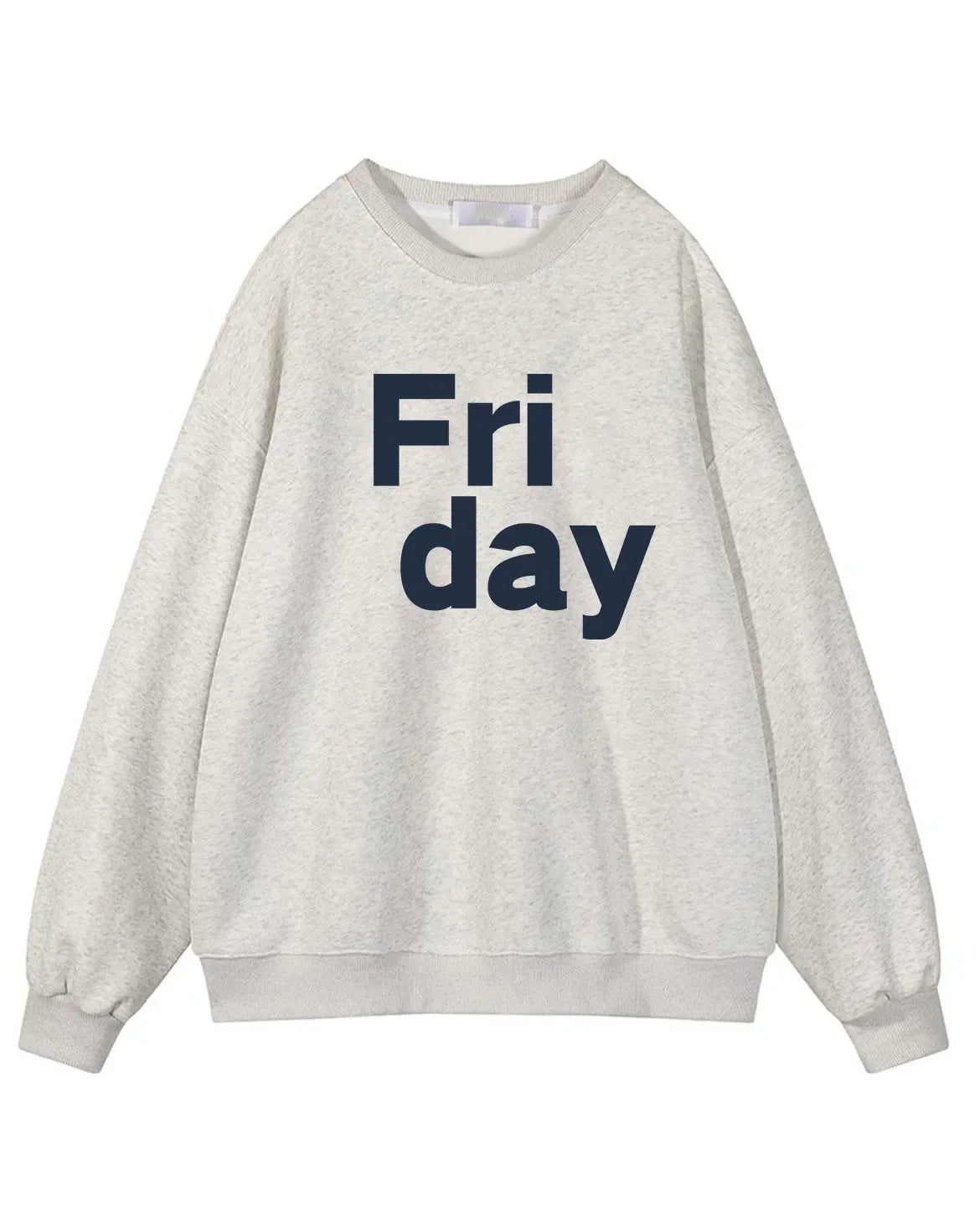 Hirsionsan 2024 New Spring Autumn Casual “Friday” Letter Print Sweatshirt Women Soft O Neck Ladies Vintage Pullovers Casual Tops