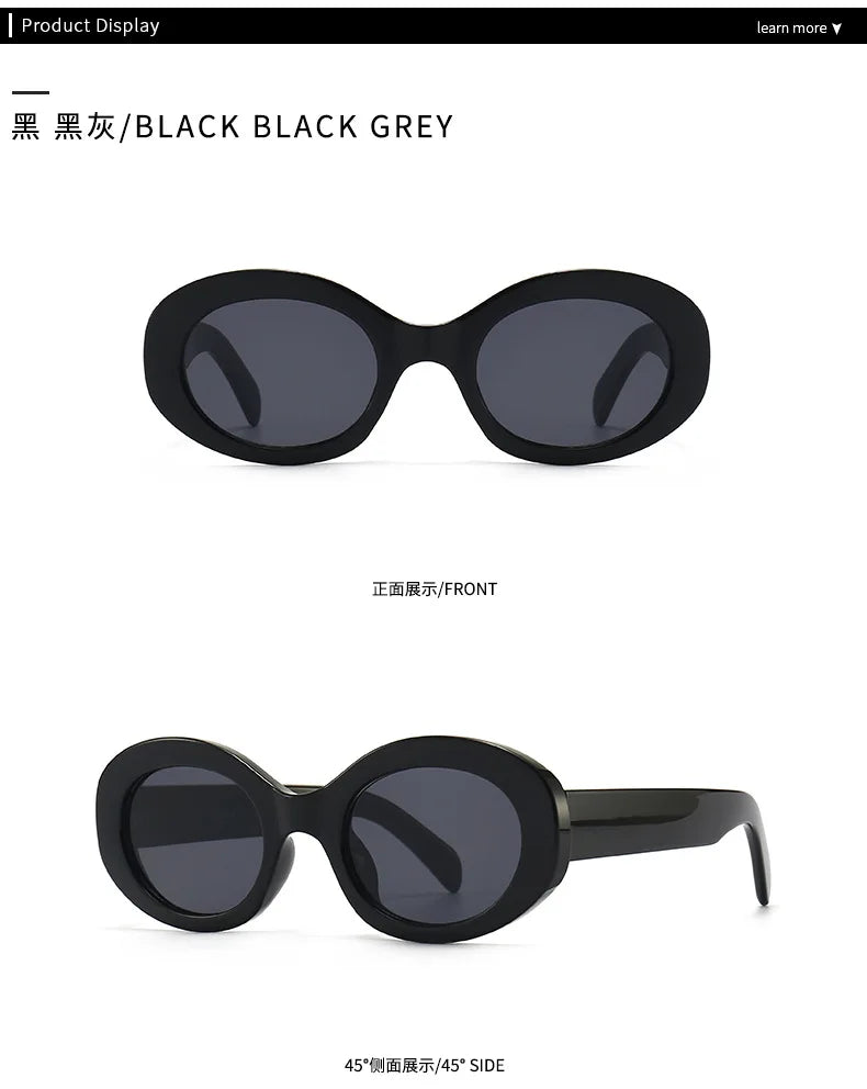 Vintage Small Oval Sunglasses Women Luxury Brand Designer Black Female Sun Glasses Shades Classic Gafas De Sol Mujer