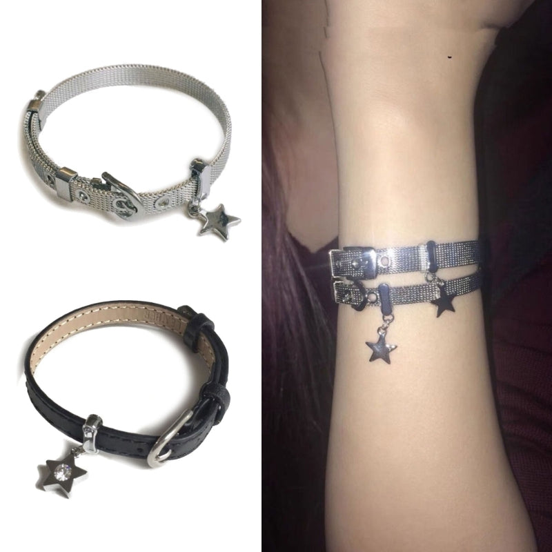 Star Pendant Bracelets Belt Style Bracelets Adjustable Pendant Bracelets  Steel Material Star Chain Bracelets