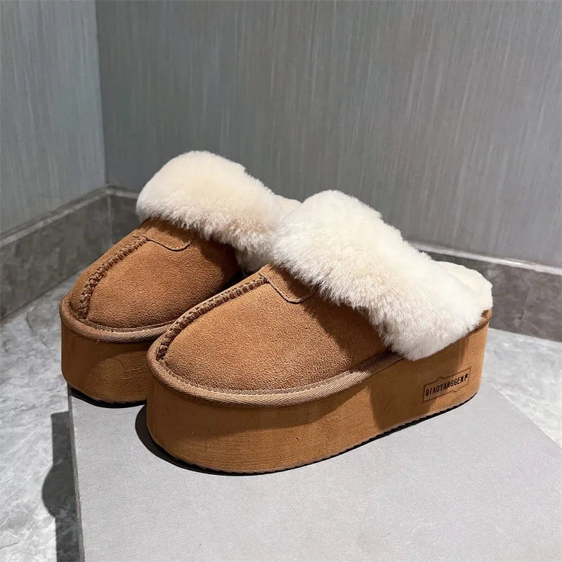 New 2025 Winter Snow Boots Women Platform High Heel Shoes Ladies Ankle Boots Designer Classic Ultra Mini Fur Warm Boot