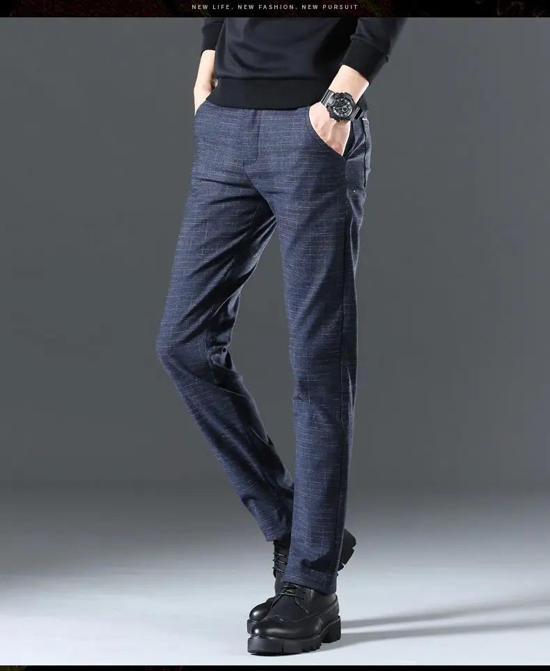 Casual Pants Men Spring Summer Trouser Business Office Men's Clothing Trends Luxury Brands Pants Buttons Solid Cargo Pants New