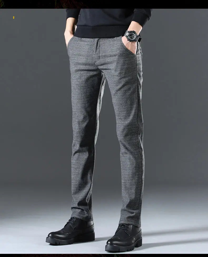 Casual Pants Men Spring Summer Trouser Business Office Men's Clothing Trends Luxury Brands Pants Buttons Solid Cargo Pants New