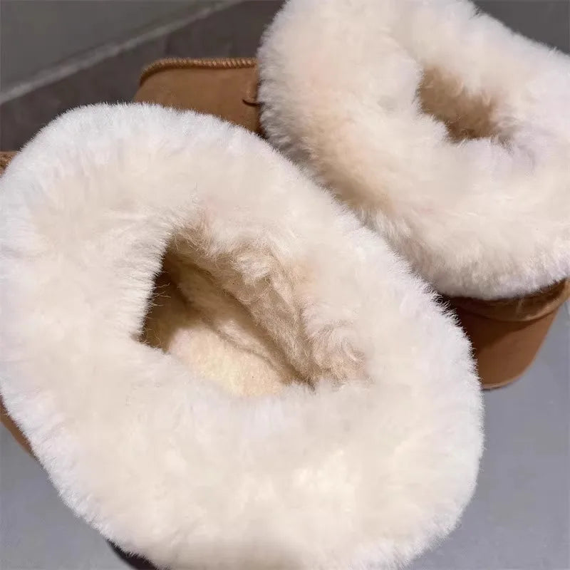 New 2025 Winter Snow Boots Women Platform High Heel Shoes Ladies Ankle Boots Designer Classic Ultra Mini Fur Warm Boot