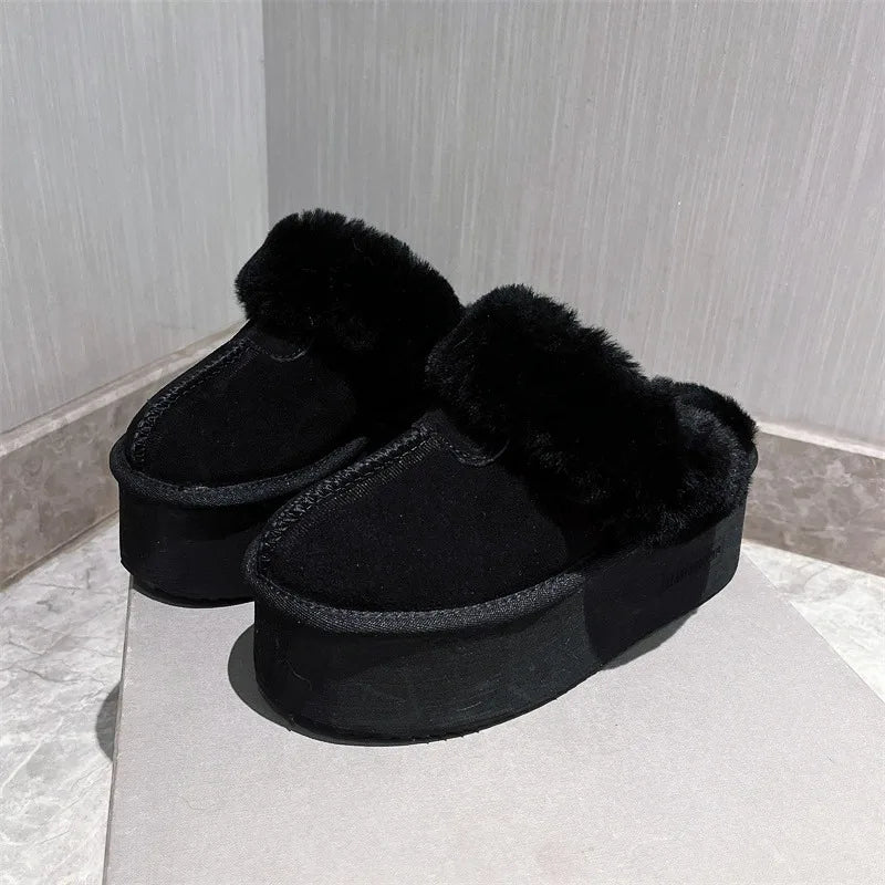 New 2025 Winter Snow Boots Women Platform High Heel Shoes Ladies Ankle Boots Designer Classic Ultra Mini Fur Warm Boot