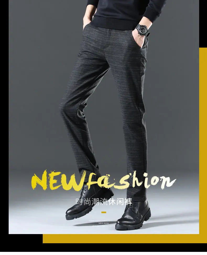 Casual Pants Men Spring Summer Trouser Business Office Men's Clothing Trends Luxury Brands Pants Buttons Solid Cargo Pants New