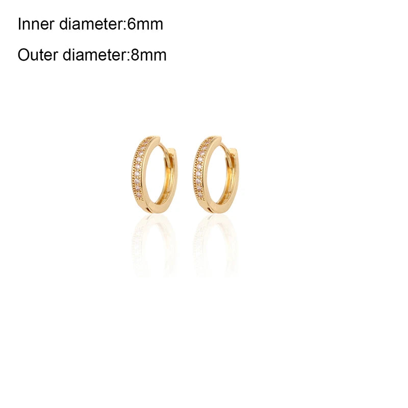 CRMYA Gold Silver Filled 16mm 14mm 12mm Flower Higgle Earring CZ Zircon Hoop Earrings For Women Girls Jewelry Wholesale