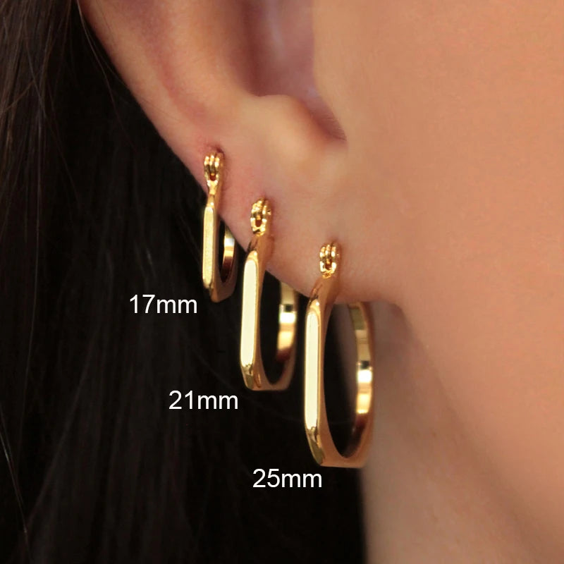 CRMYA Gold Silver Filled 16mm 14mm 12mm Flower Higgle Earring CZ Zircon Hoop Earrings For Women Girls Jewelry Wholesale