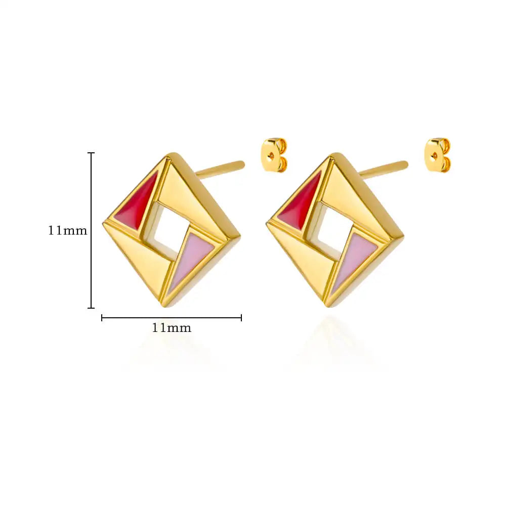 Tiny Colorful Enamel Starfish Stainless Steel Earrings for Women Trendy Gold Color Stud Earring Waterproof Vacation Jewelry Gift