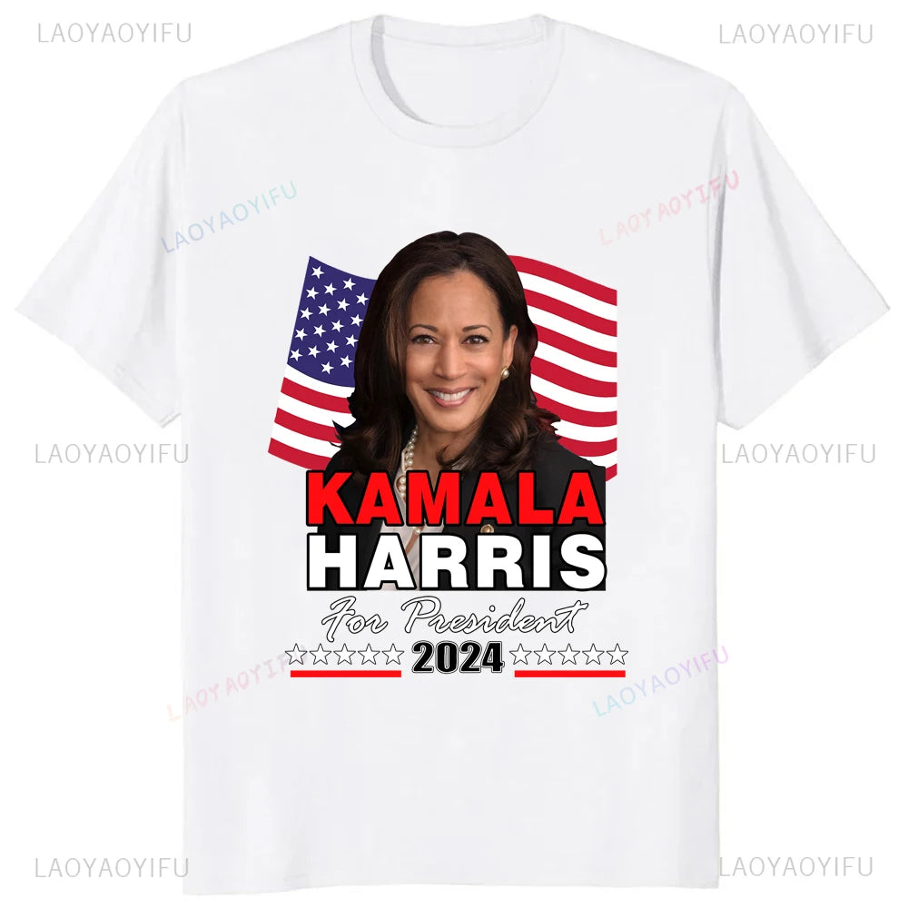 Kamala Harris 2024 for President Tshirt Harris Supporter He Jinli Printed Tees What Can Be Unburdened By What Has Been T Shirt