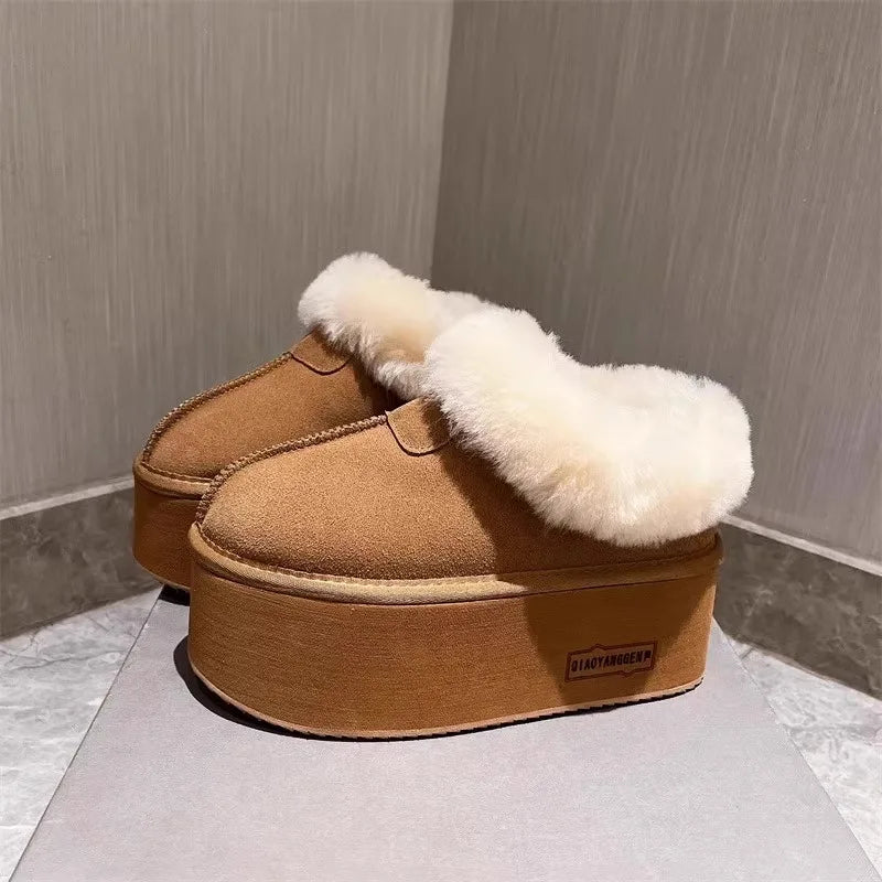 New 2025 Winter Snow Boots Women Platform High Heel Shoes Ladies Ankle Boots Designer Classic Ultra Mini Fur Warm Boot