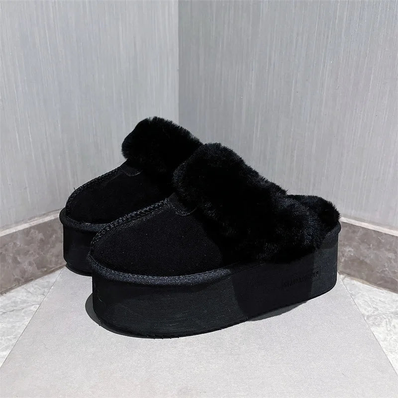 New 2025 Winter Snow Boots Women Platform High Heel Shoes Ladies Ankle Boots Designer Classic Ultra Mini Fur Warm Boot