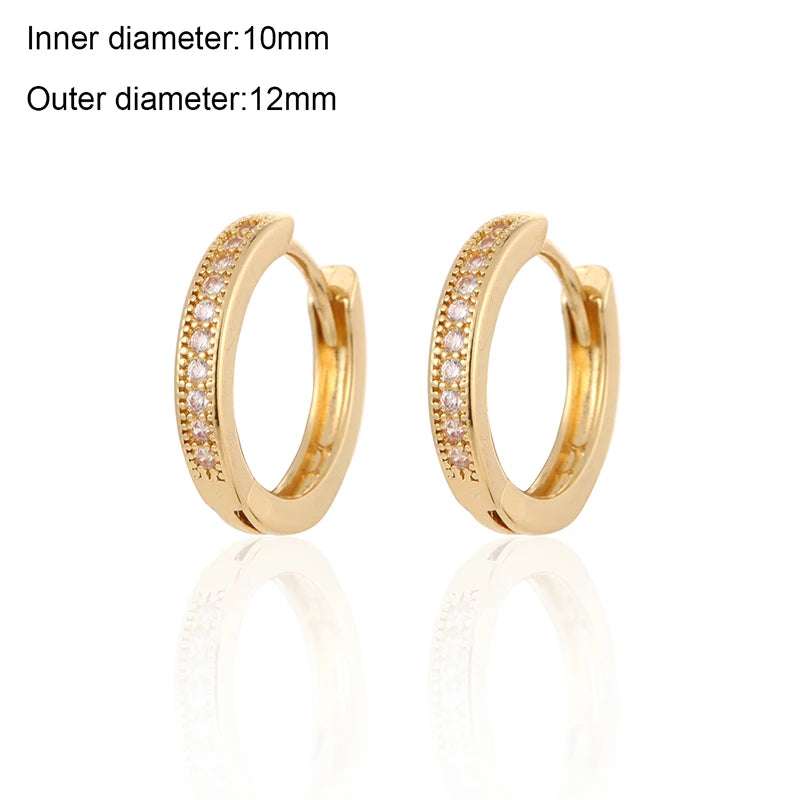 CRMYA Gold Silver Filled 16mm 14mm 12mm Flower Higgle Earring CZ Zircon Hoop Earrings For Women Girls Jewelry Wholesale