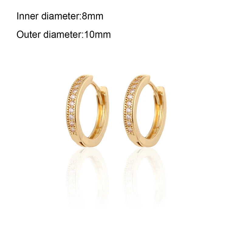 CRMYA Gold Silver Filled 16mm 14mm 12mm Flower Higgle Earring CZ Zircon Hoop Earrings For Women Girls Jewelry Wholesale