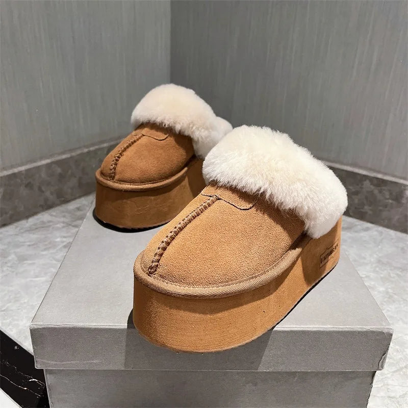 New 2025 Winter Snow Boots Women Platform High Heel Shoes Ladies Ankle Boots Designer Classic Ultra Mini Fur Warm Boot