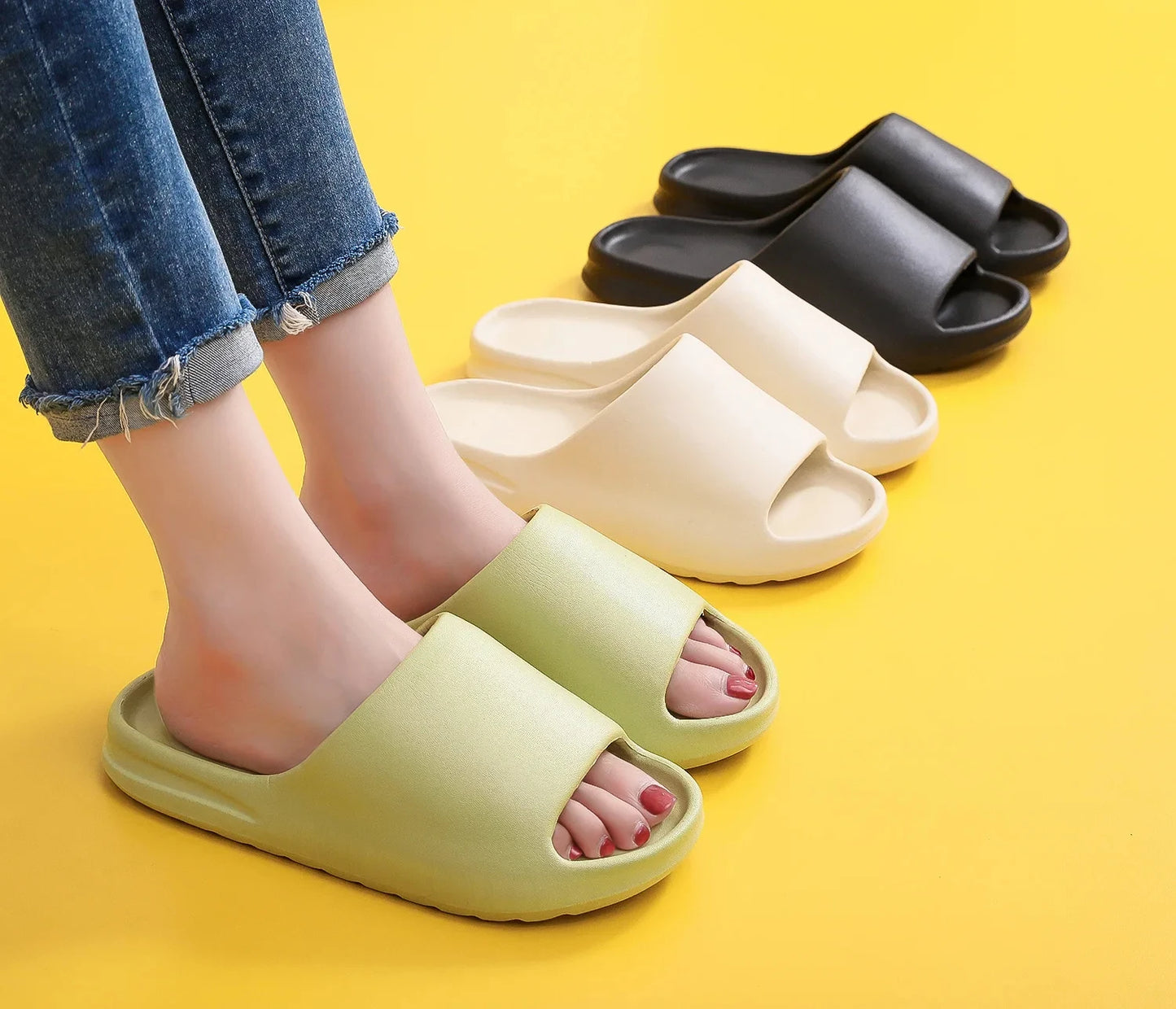 Unisex Slippers Classic Beach Slippers Summer 2024 Men Casual EVA Flat Slippers Women Bathroom Shoes