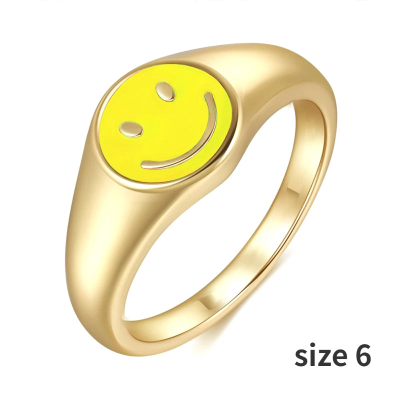 925 Sterling Silver Ear Needle Enamel Smile Face Gold Pendant Earrings Hoop Ear Buckle Party Fashion Jewelry Girl Birthday Gift