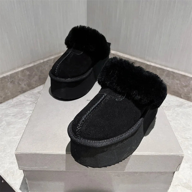 New 2025 Winter Snow Boots Women Platform High Heel Shoes Ladies Ankle Boots Designer Classic Ultra Mini Fur Warm Boot