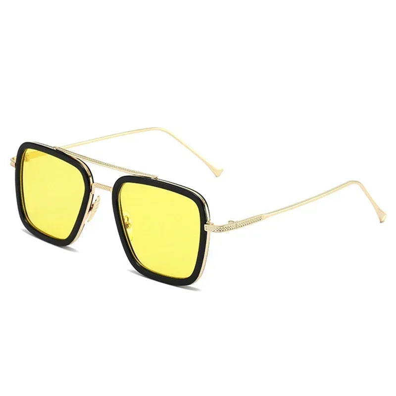 Tony Stark Sunglasses Iron Man Sun Glasses Vintage Square Metal Frames