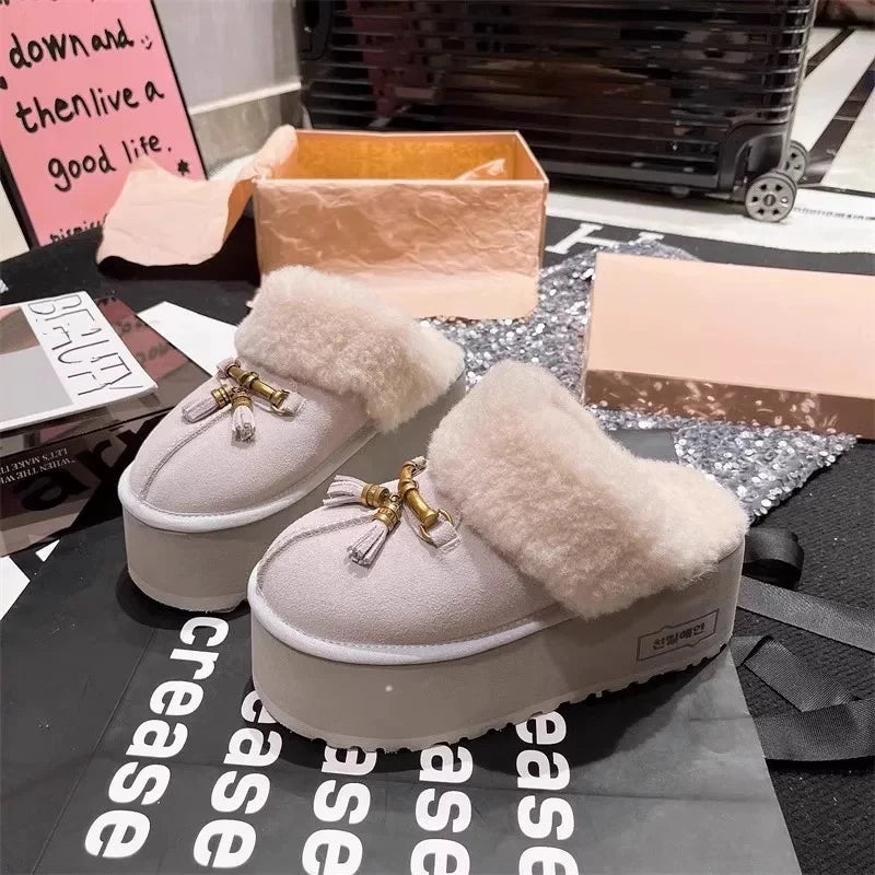 New 2025 Winter Snow Boots Women Platform High Heel Shoes Ladies Ankle Boots Designer Classic Ultra Mini Fur Warm Boot