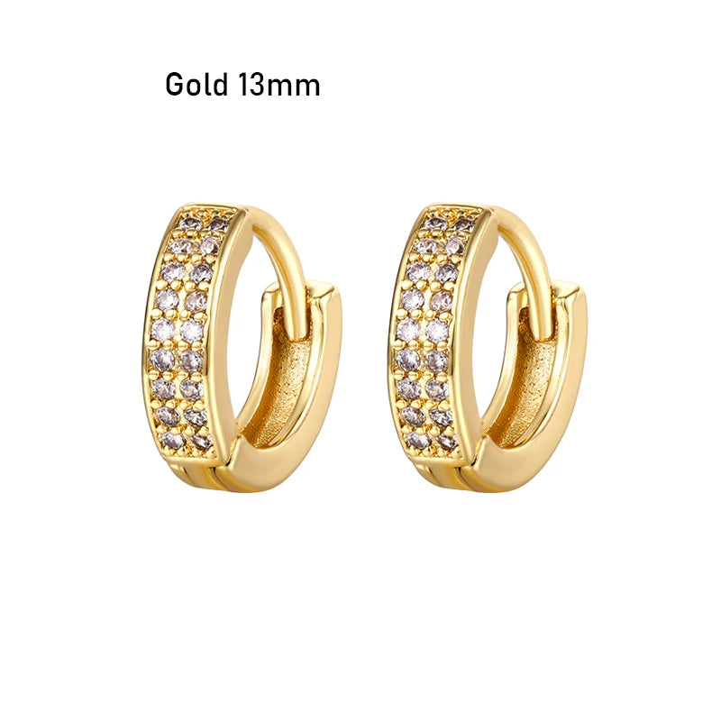 CRMYA Gold Silver Filled 16mm 14mm 12mm Flower Higgle Earring CZ Zircon Hoop Earrings For Women Girls Jewelry Wholesale